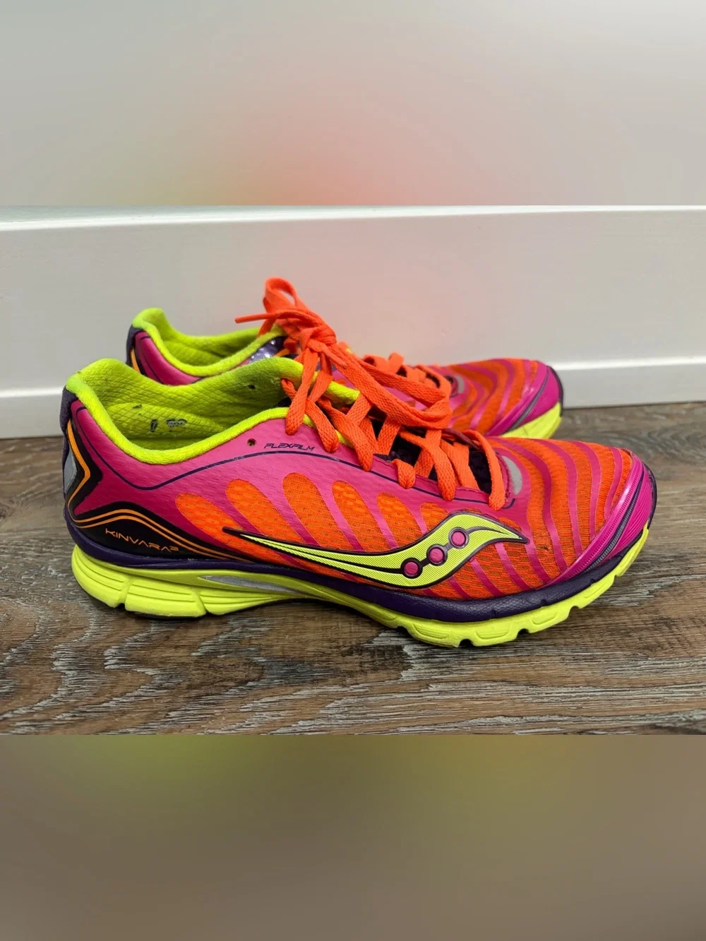 Saucony Women's Athletic Shoe - Pink, Orange & Neon Yellow, Women’s 7.5
